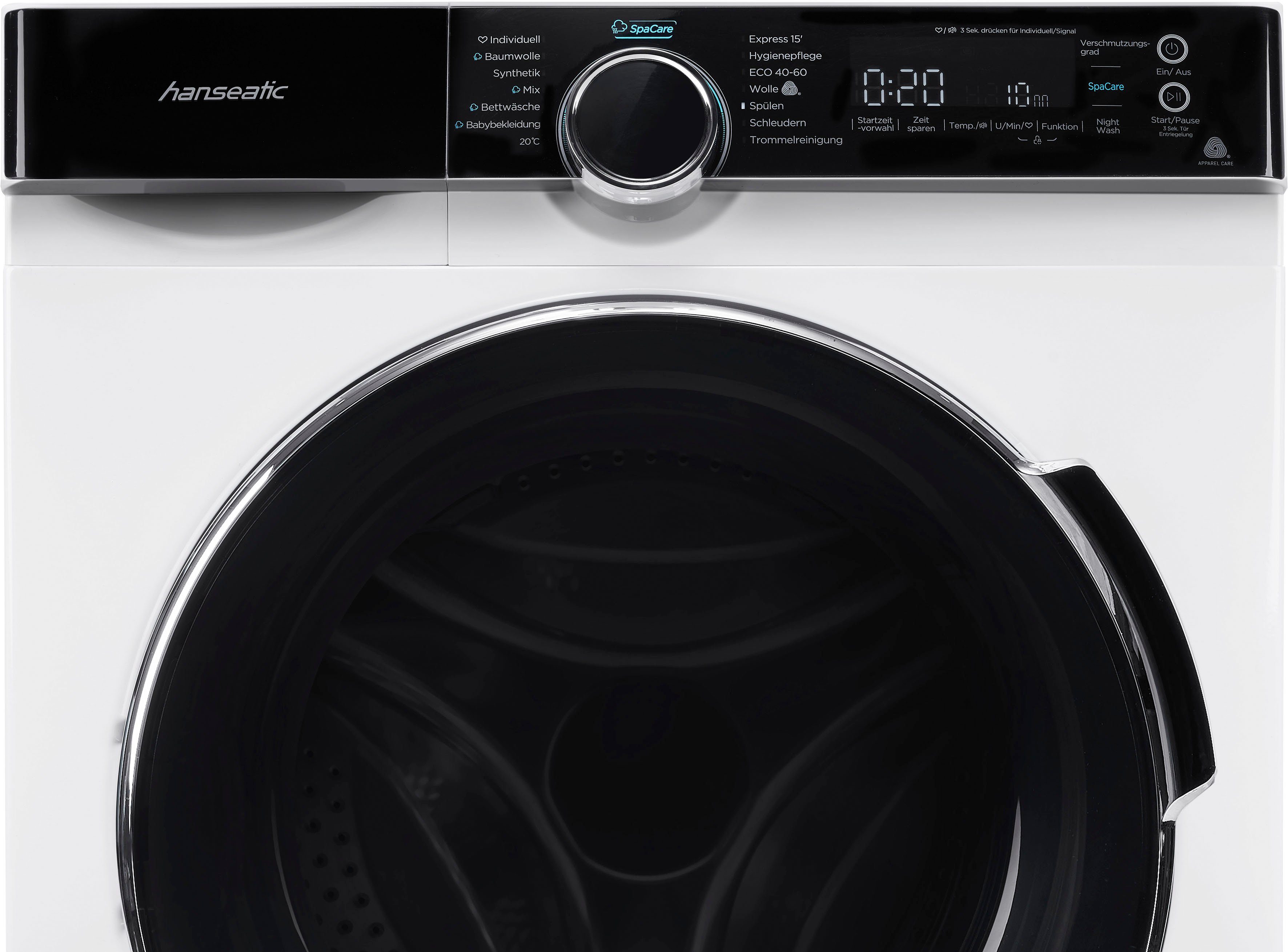 Hanseatic Waschmaschine HWMK814B, 8 kg, 1400 U/min, Nachtwaschprogramm, AquaStop, Dampfoption