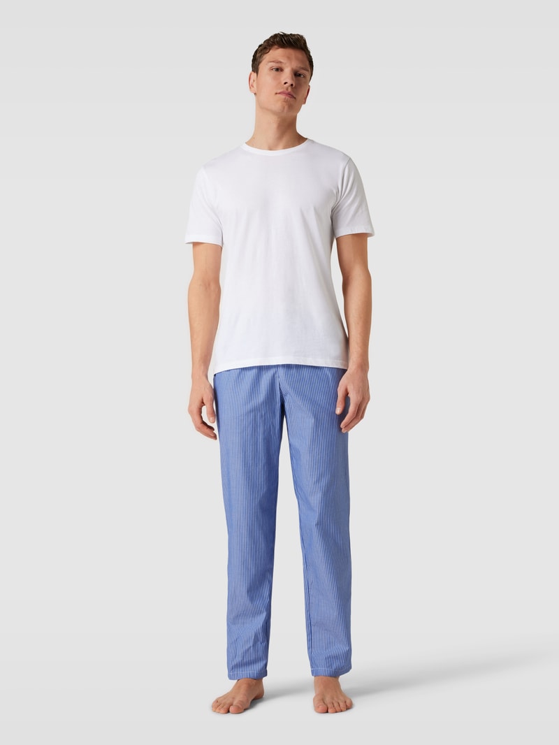 Pyjama-Hose mit Label-Details Modell 'YARN' in blau