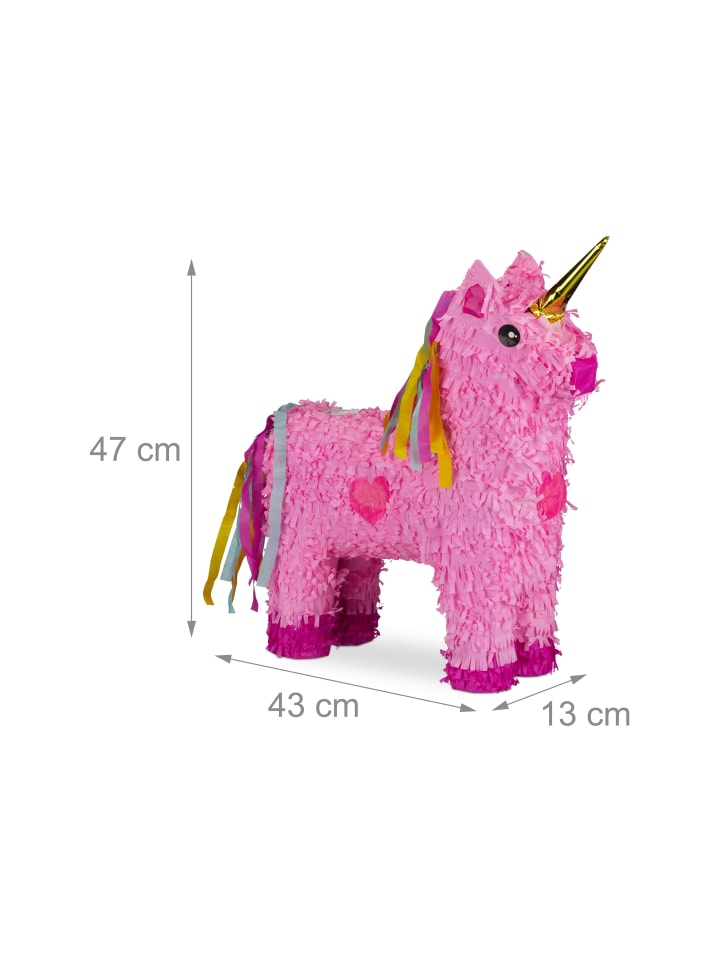 relaxdays Pinata Einhorn in Rosa/Pink günstig kaufen onesize