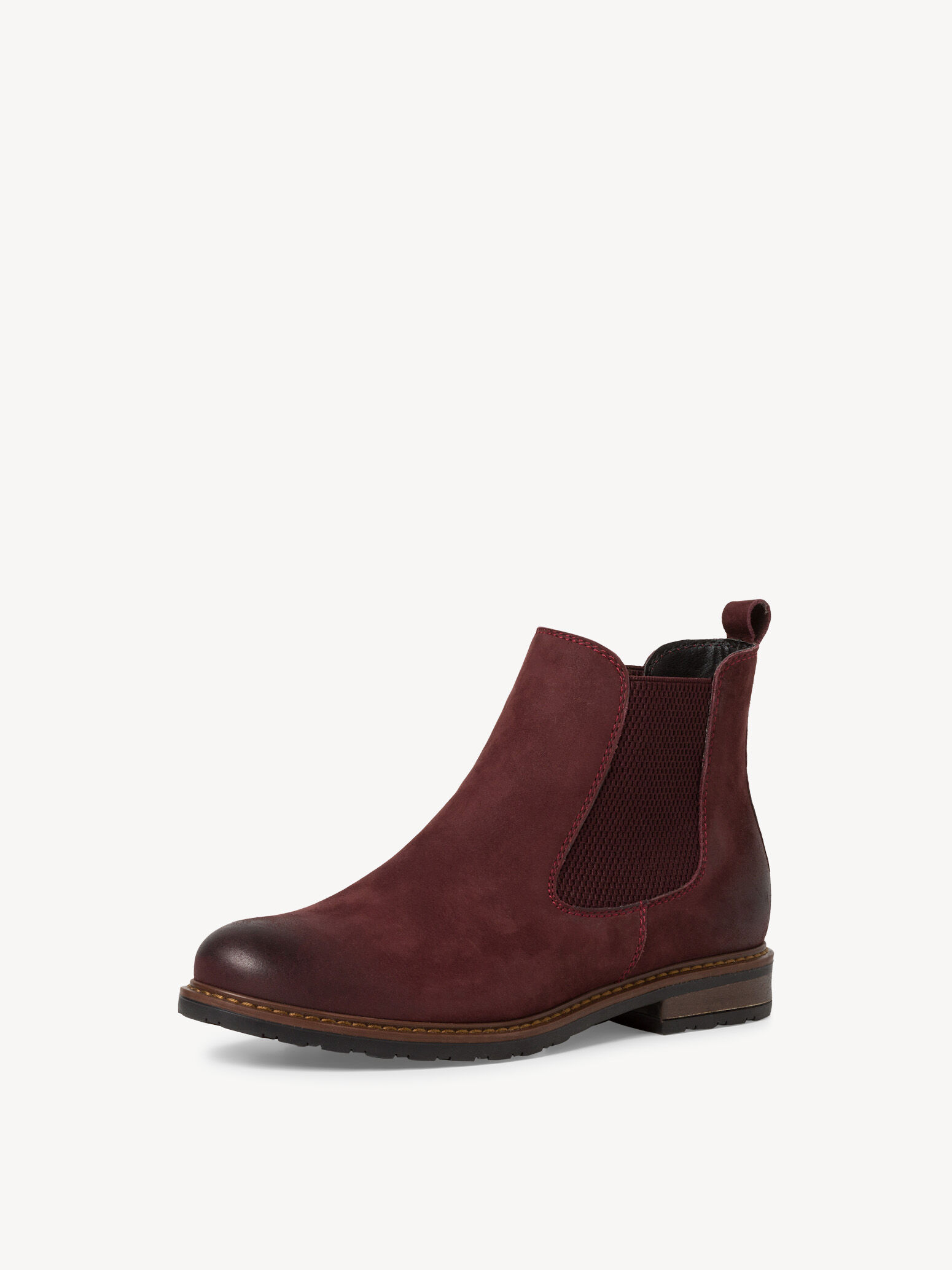 Bottine Chelsea en cuir - rouge