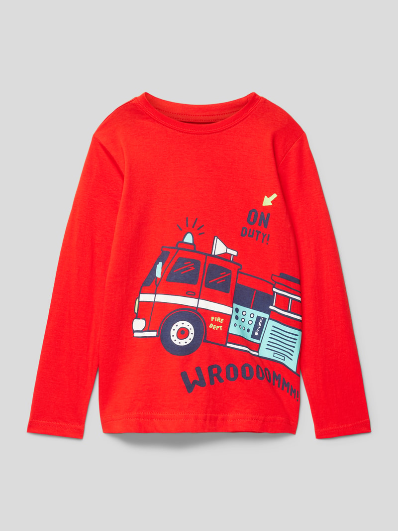 Longsleeve mit Motiv-Print in rot