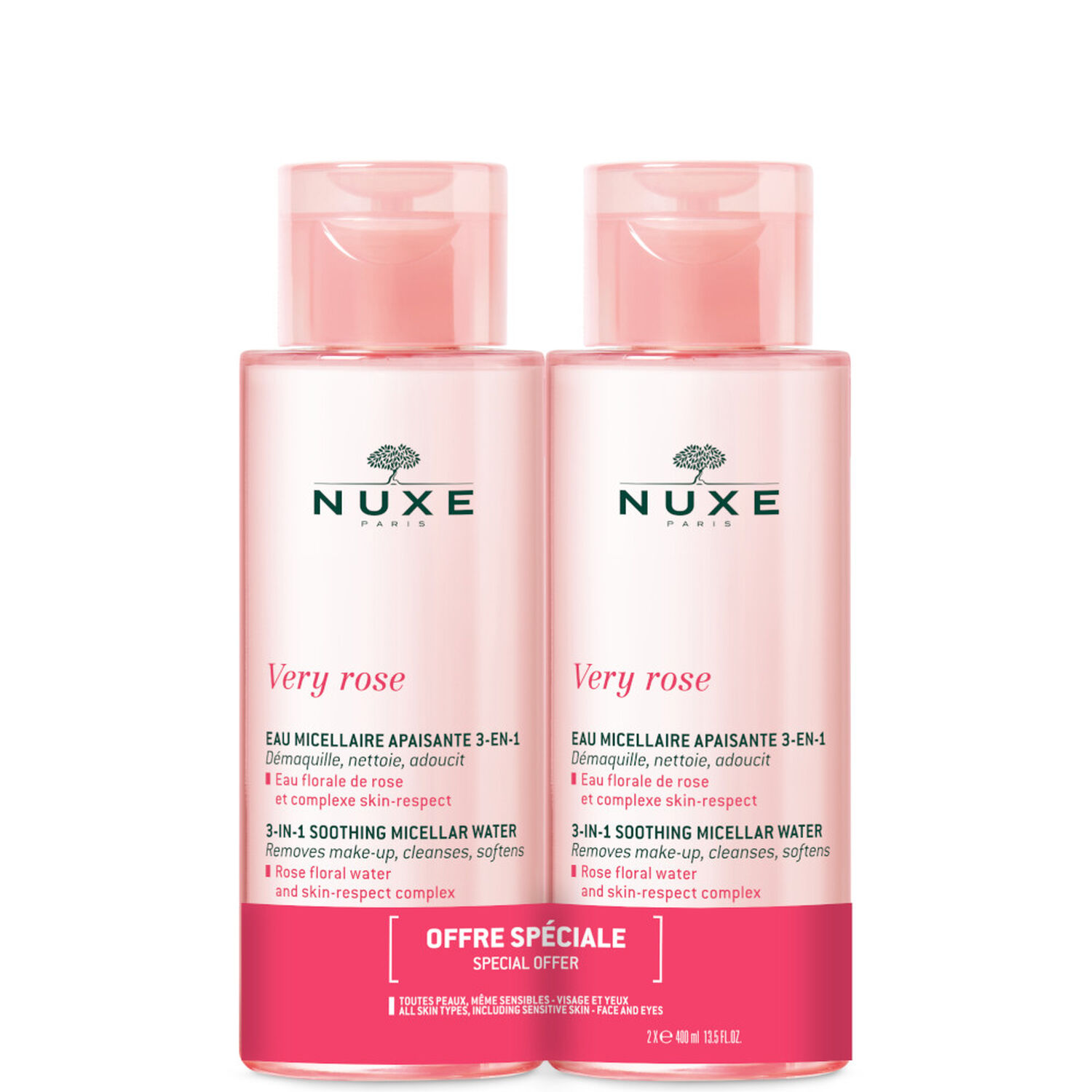 Nuxe VERY ROSE Duo eau micellaire apaisante Very Rose 2x400ml