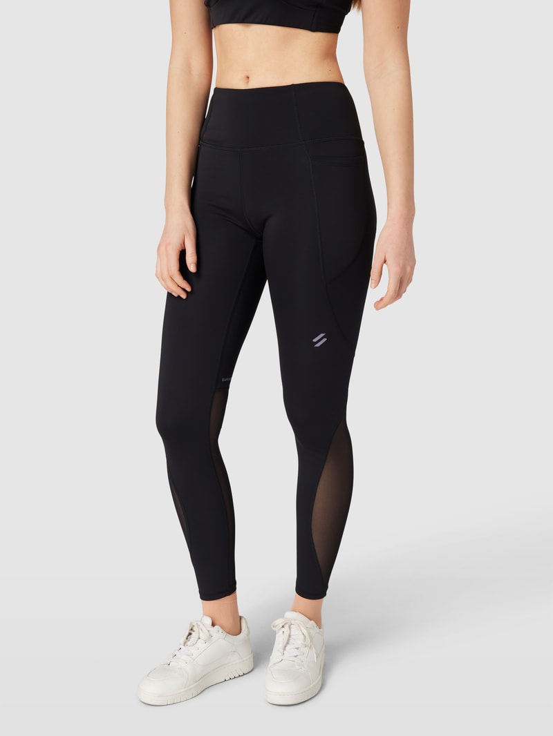Leggings mit Label-Details Modell 'ACTIVE' in schwarz