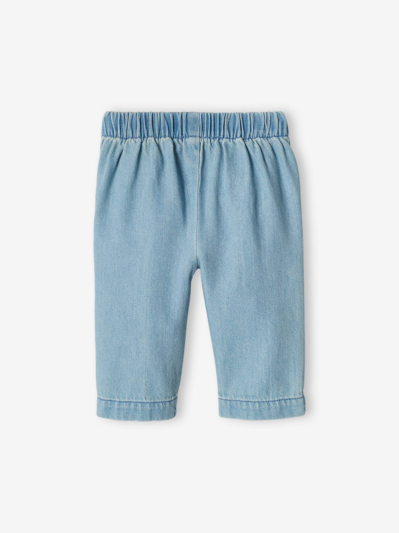 Pantalon large bébé à pont en denim double stone