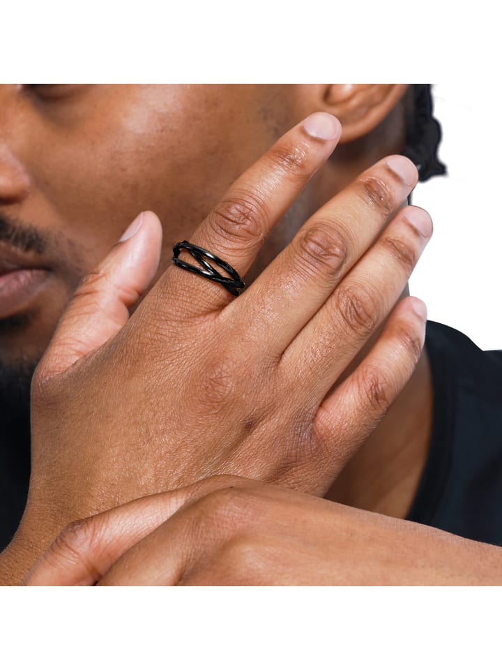 Steel_Art 3-in-1 Ring Herren Loris schwarz farben in schwarz günstig kaufen