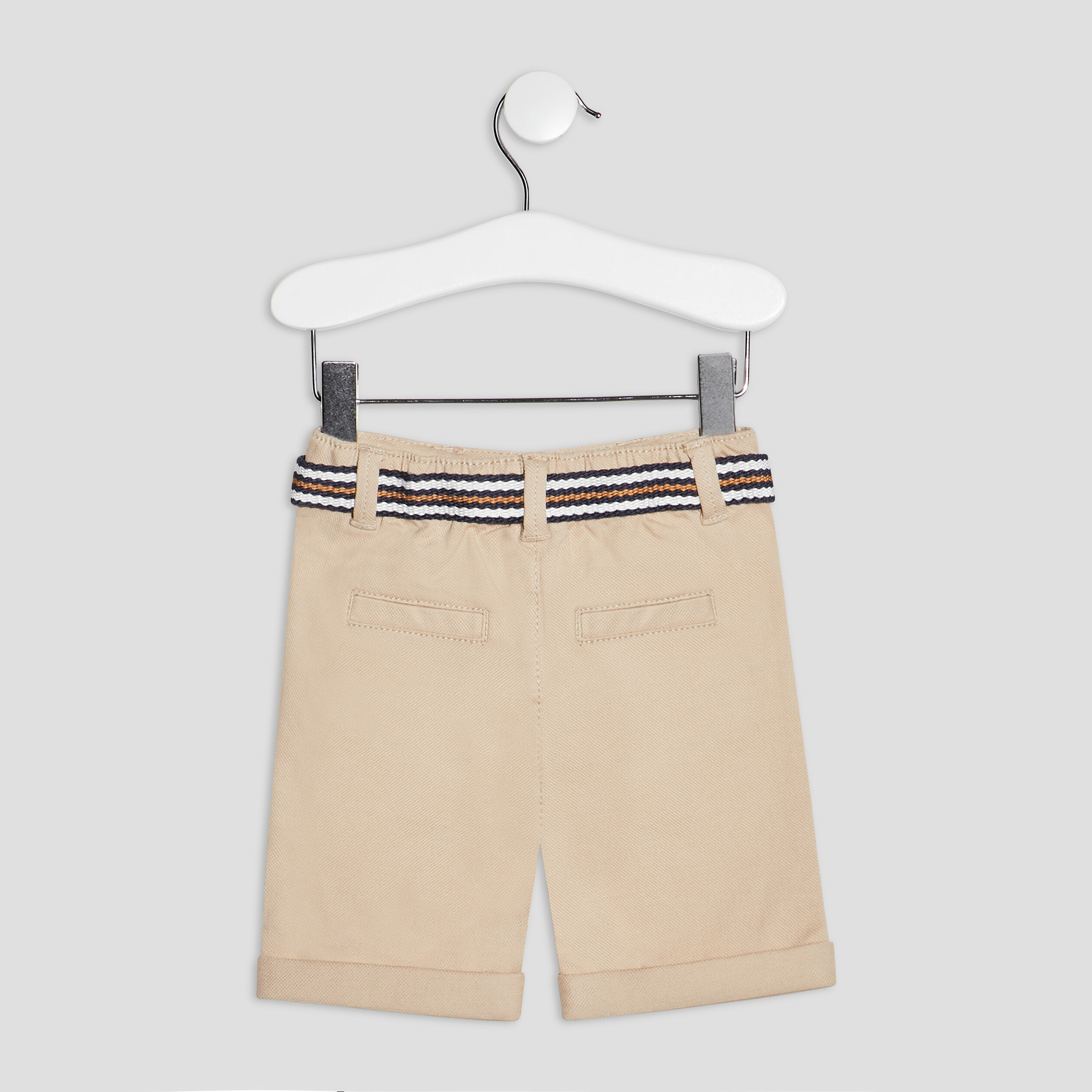 Short droit ceinturé sable bébé garçon | La Halle