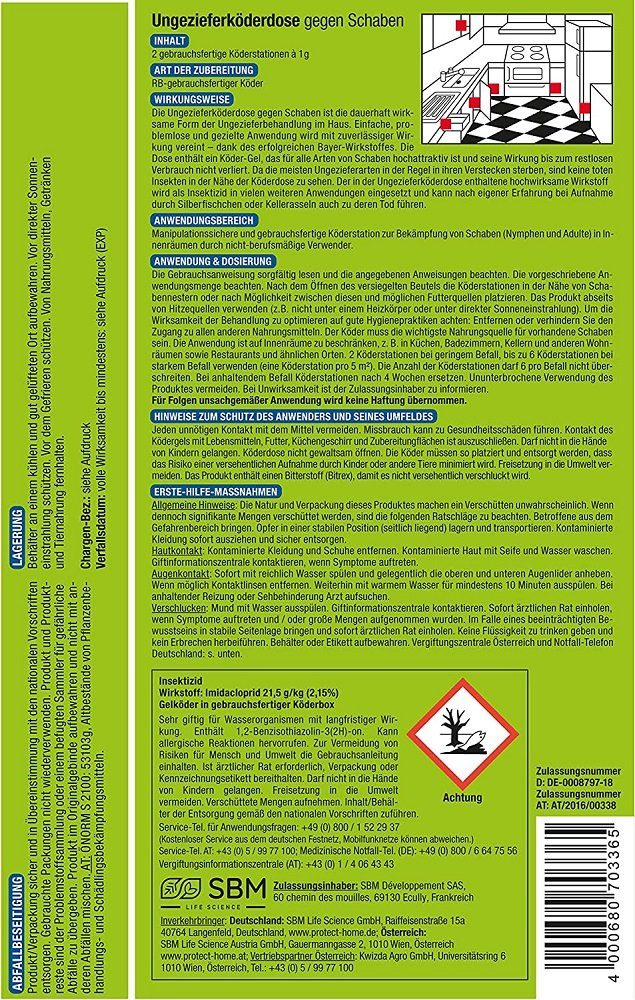 Protect Home Köderdose Protect Home Forminex Ungezieferköderdose auch gegen Schaben 2 Stück