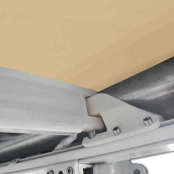 LED-Vollkassettenmarkise ELOS V2 inkl. Windsensor sandfarben, 400 x 300 cm