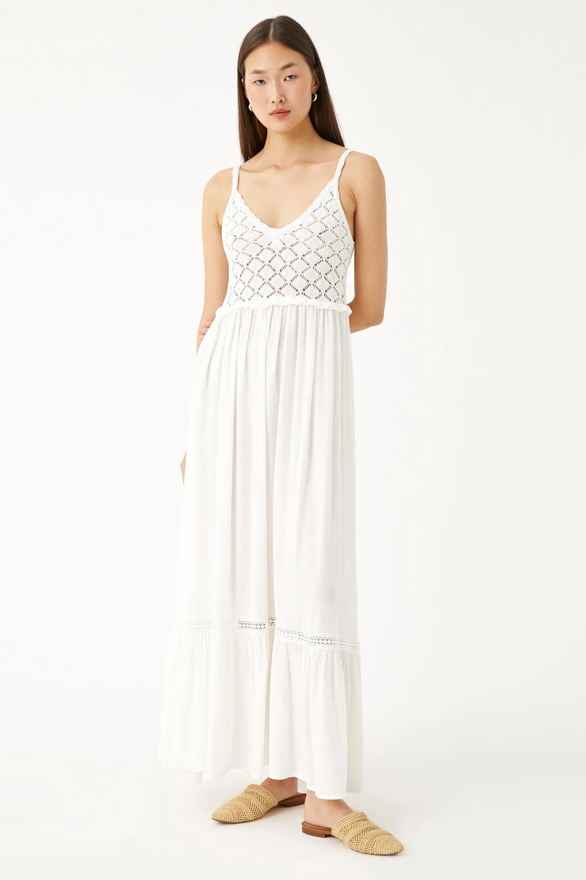 Koton  Weißes Damenkleid 2SAK80300EK