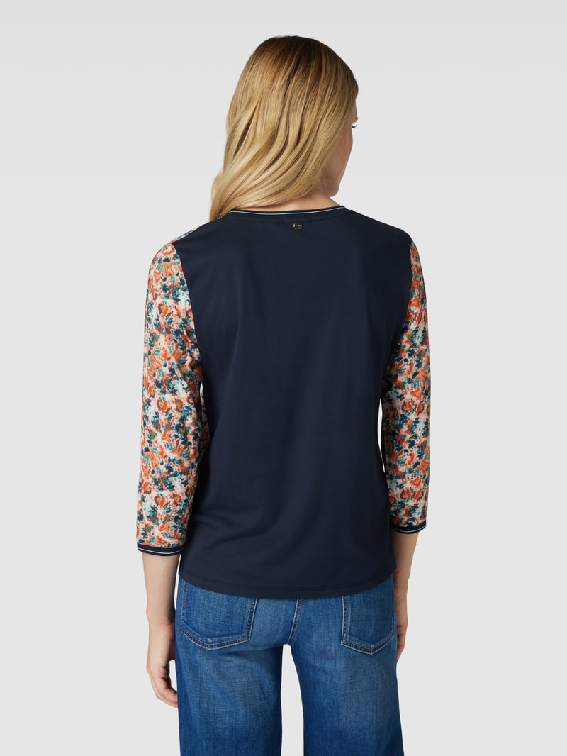 Longsleeve aus Viskose mit Allover-Muster in hellgrau