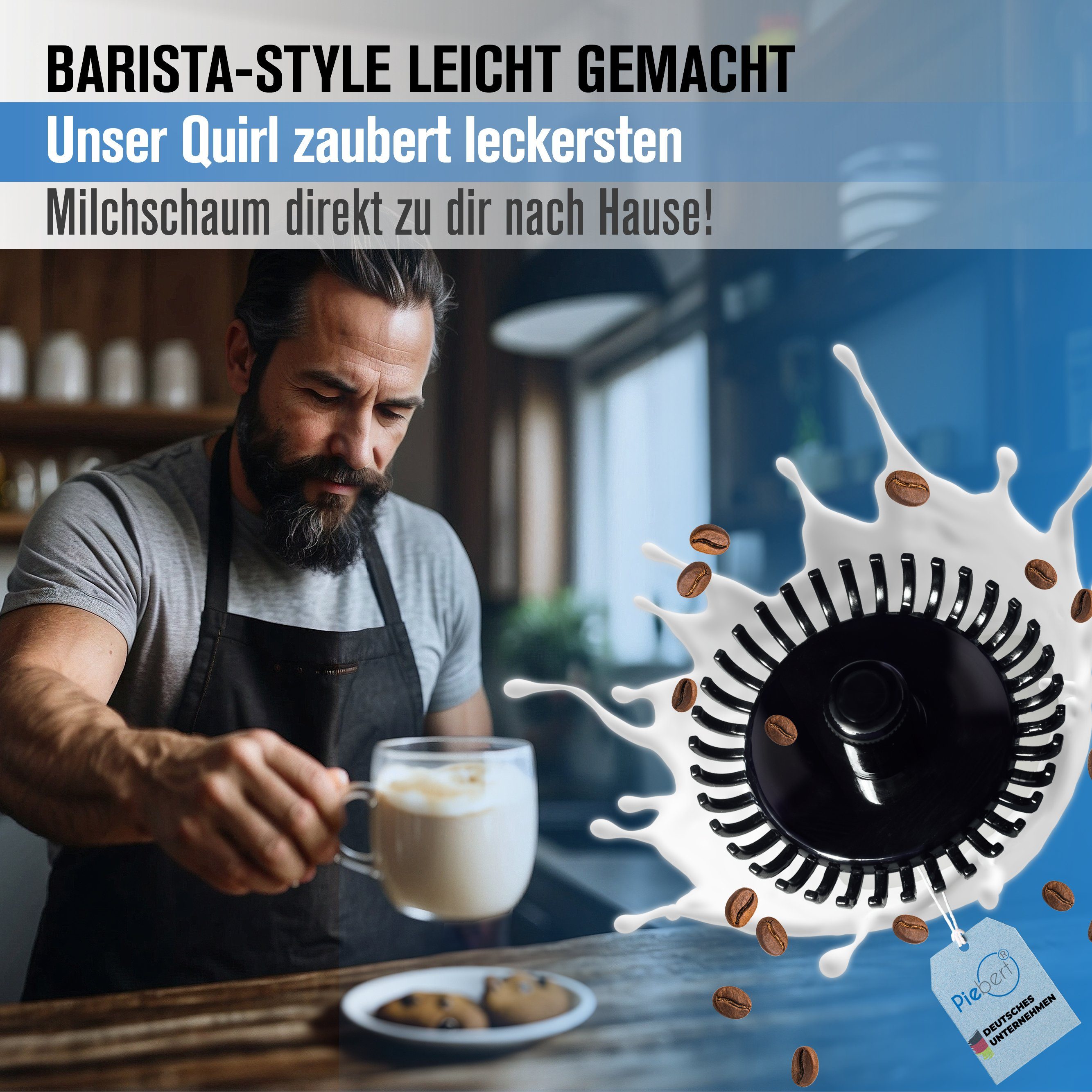 Piebert Milchaufschäumer 2x Quirl 39179 für Induktionsmilchaufschäumer kompatibel mit Clatronic
