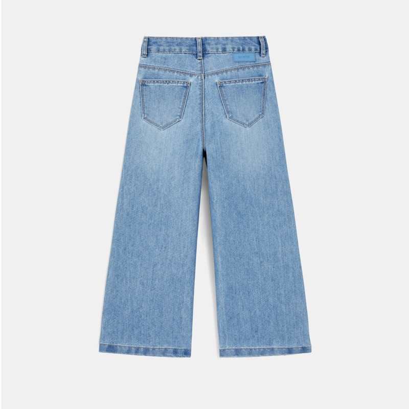 Jean jambes larges bleu fille
