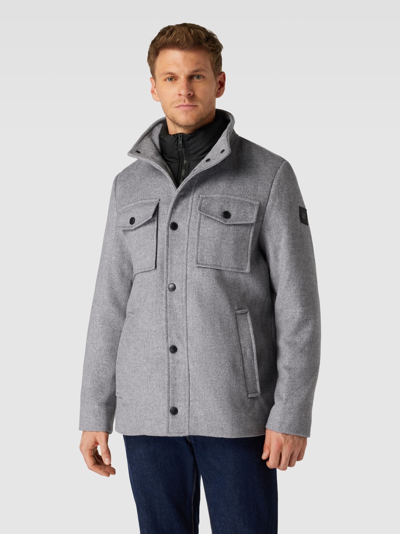Jacke mit Stehkragen in hellgrau