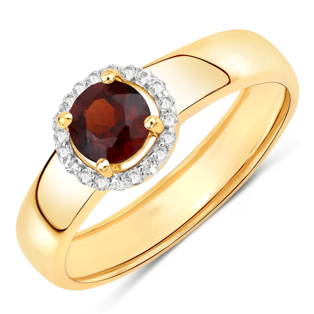 Rafaela Donata Bague Argent sterling Grenat en Or jaune Bague