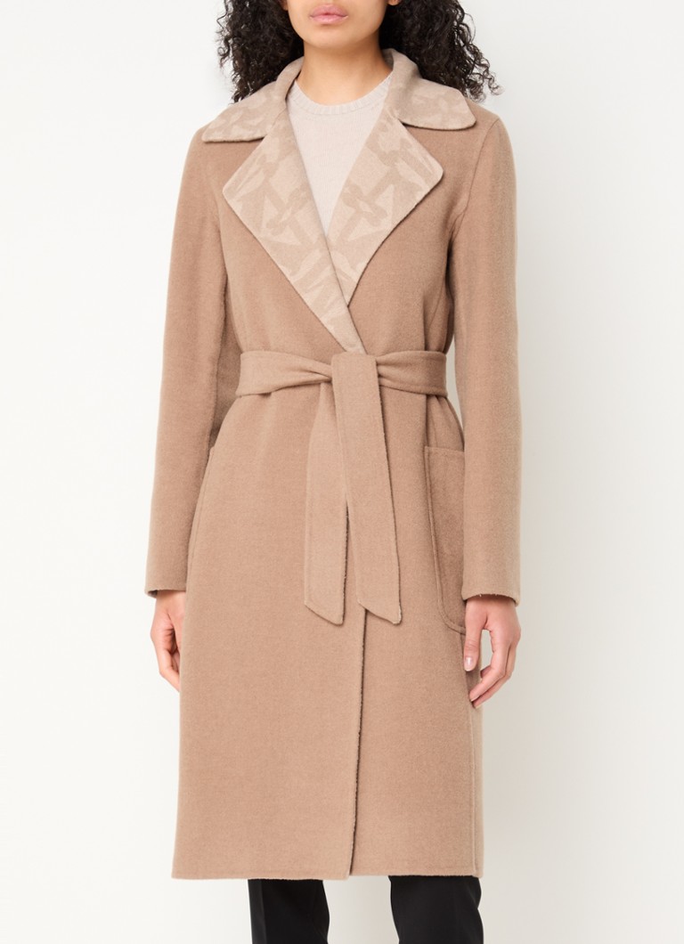 MaxMara Abito -kaksipuolinen kamelinvillainen takki solmittavalla vyöllä