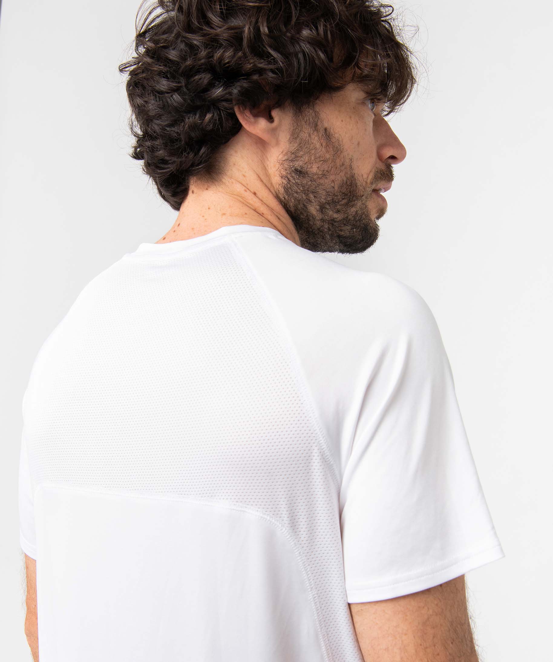 Tee-shirt homme à manches courtes en matière respirante blanc | GEMO