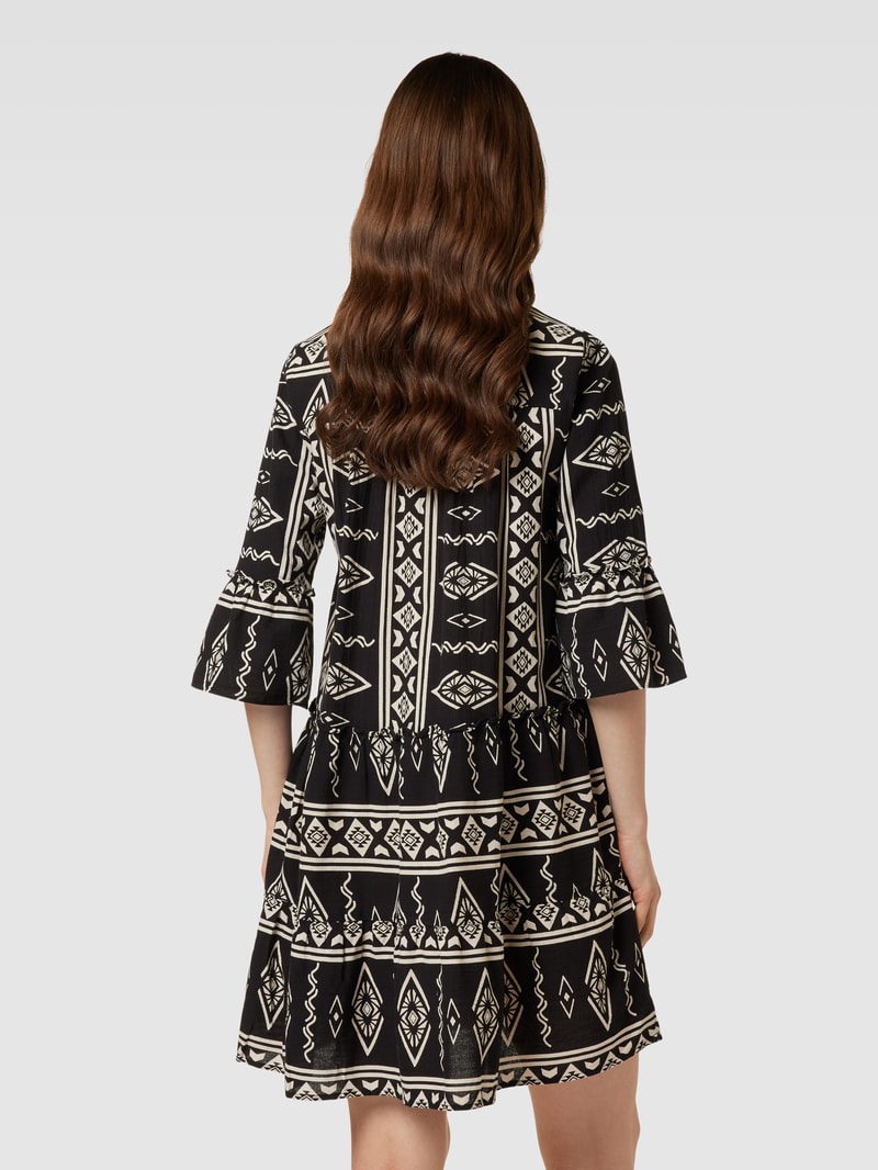 Minikleid mit Allover-Print Modell 'DICTHE' in schwarz