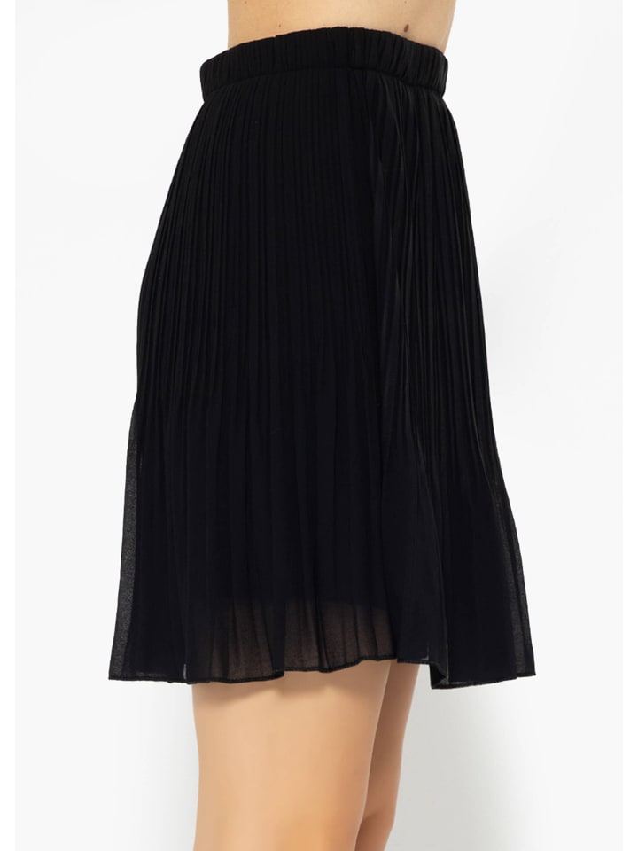 SASSYCLASSY Plissée-Rock mit Futter in Schwarz günstig kaufen
