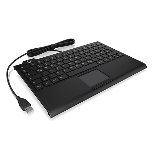 Keysonic KSK-5210ELU (DE) Mini Tastatur, Touchpad, Hintergrundbeleuchtung, schwarz