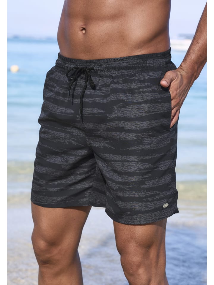 Kangaroos Badeshorts in schwarz bedruckt günstig kaufen