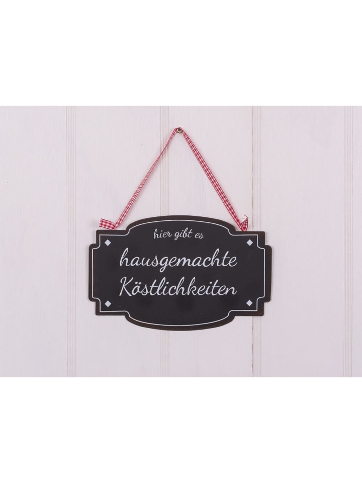 Boltze Schild HAUSGEMACHTE KÖSTLICHKEITEN Metallschild Schwarz 20x13 cm günstig kaufen onesize
