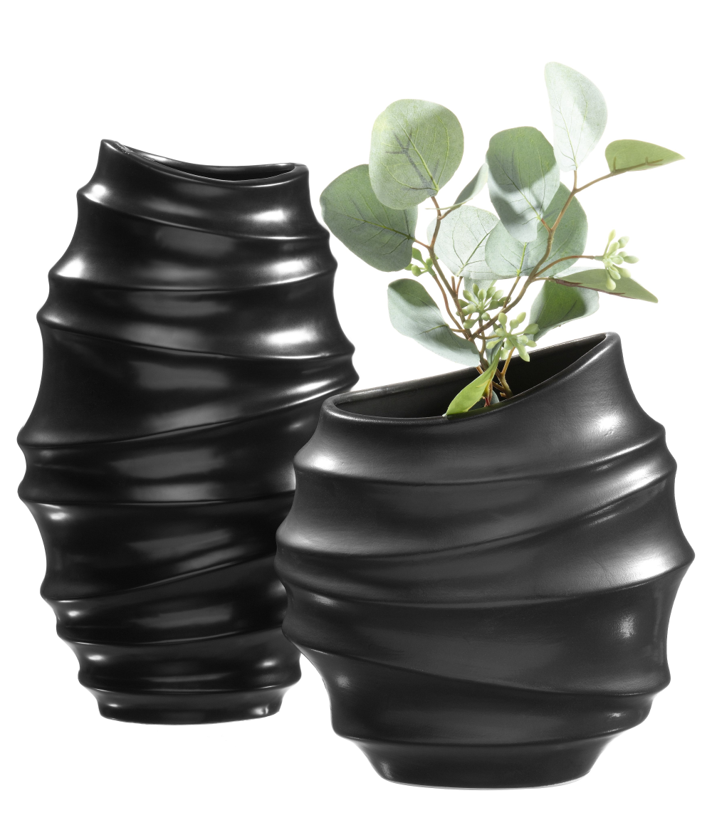 Vase klein schwarz matt