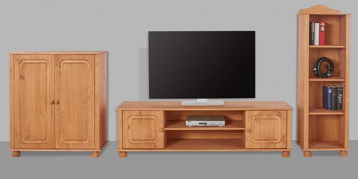 Home affaire Wohnwand Mette, (3-St), 1 Midischrank, 1 Bücherregal und 1 Lowboard ohne Wandboard