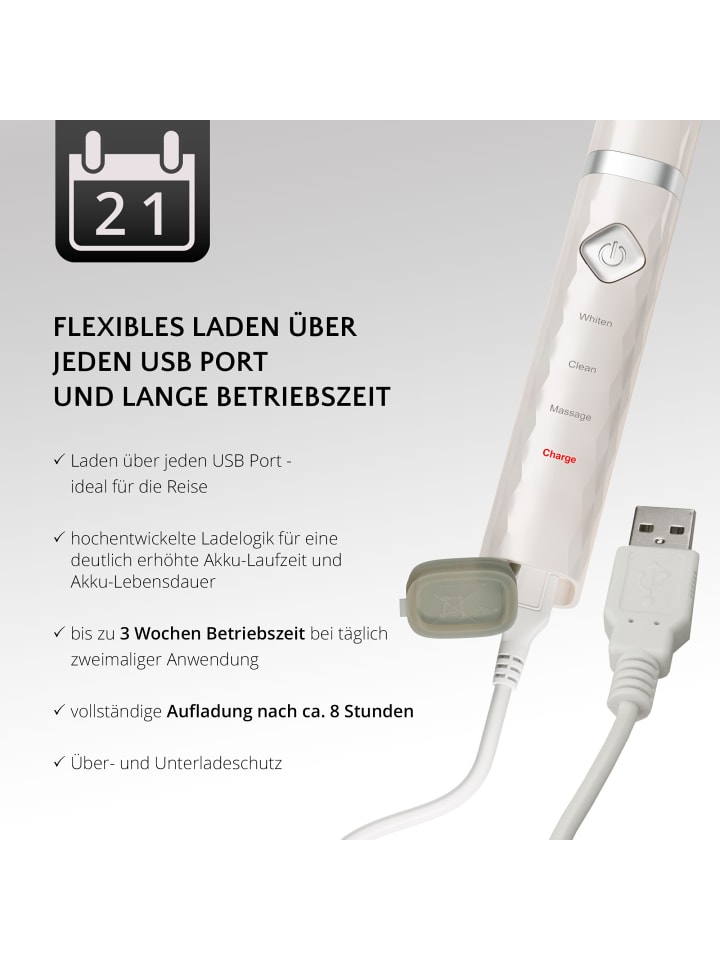 Ailoria FLASH TRAVEL USB-Schallzahnbürste in weiß günstig kaufen onesize