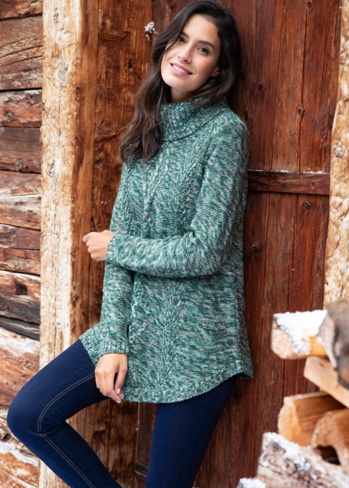Poncho-Pullover, Langarm