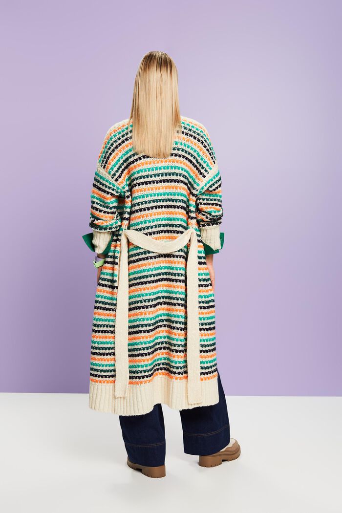 Langer Cardigan mit Streifen