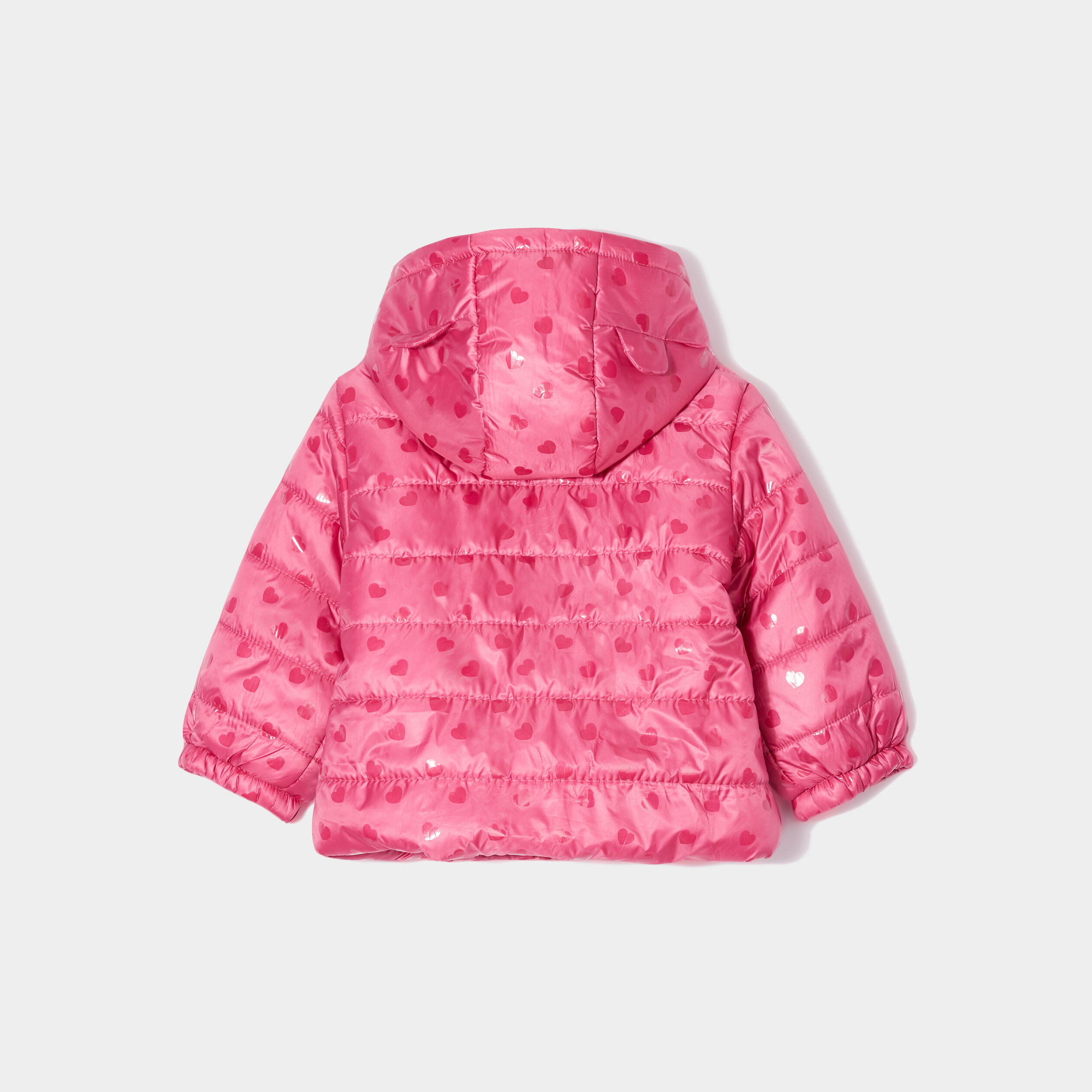 Doudoune oversize zippée à capuche vieux rose bébé fille | La Halle