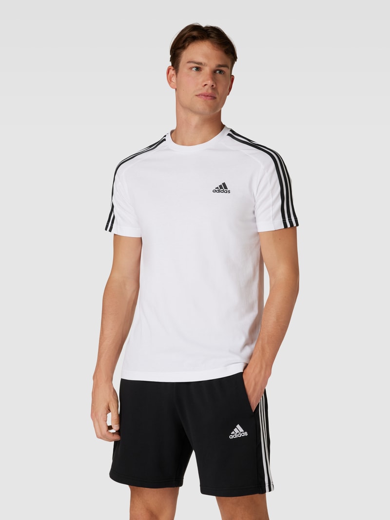 T-Shirt mit Label-Stitching in weiß