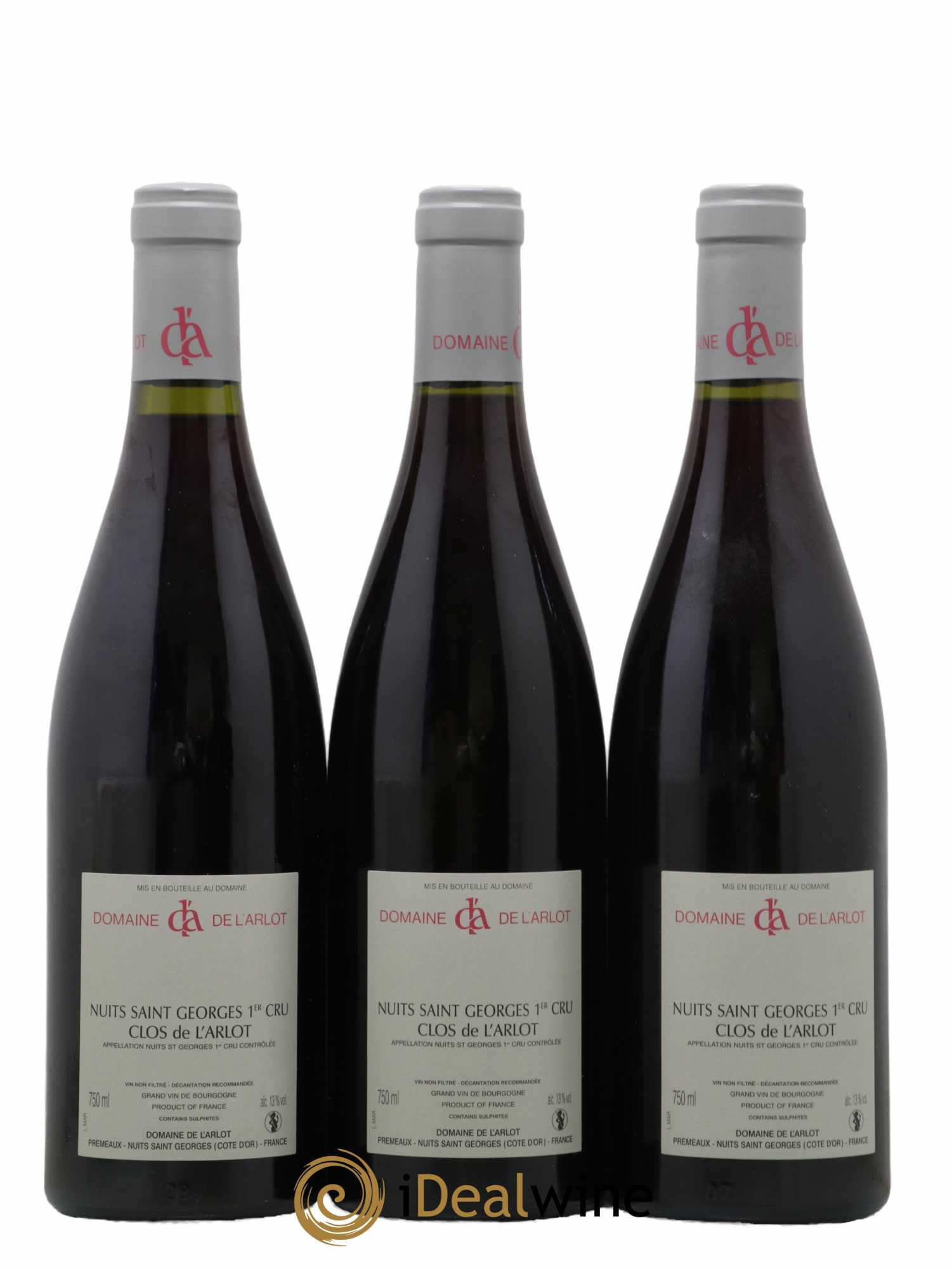 Nuits Saint-Georges 1er Cru Clos de l'Arlot Domaine de l'Arlot  2010 - Lot de 3 Bouteilles