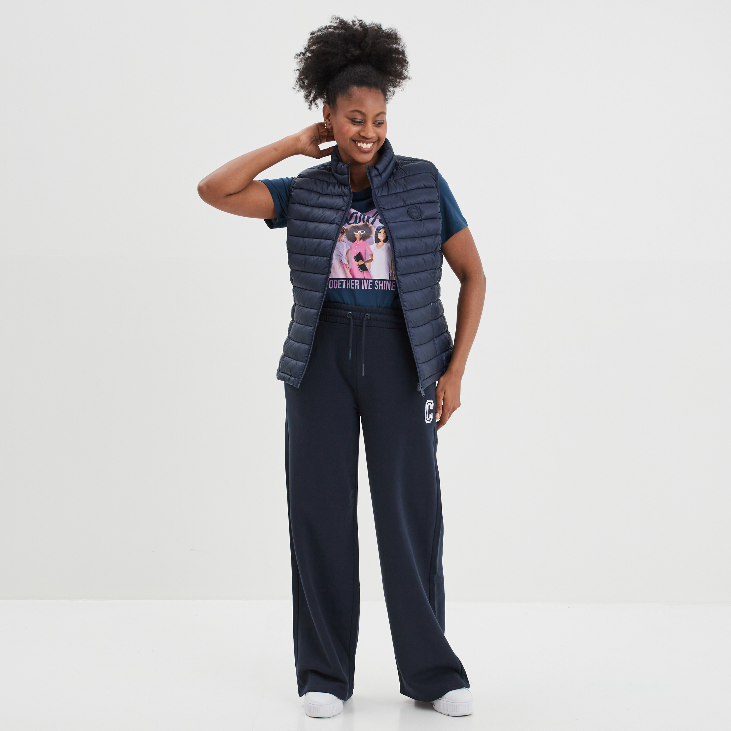 Pantalon de jogging large Creeks bleu marine femme | La Halle