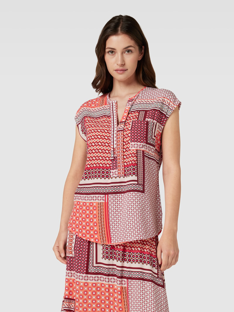 Blusenshirt mit Allover-Muster in rot