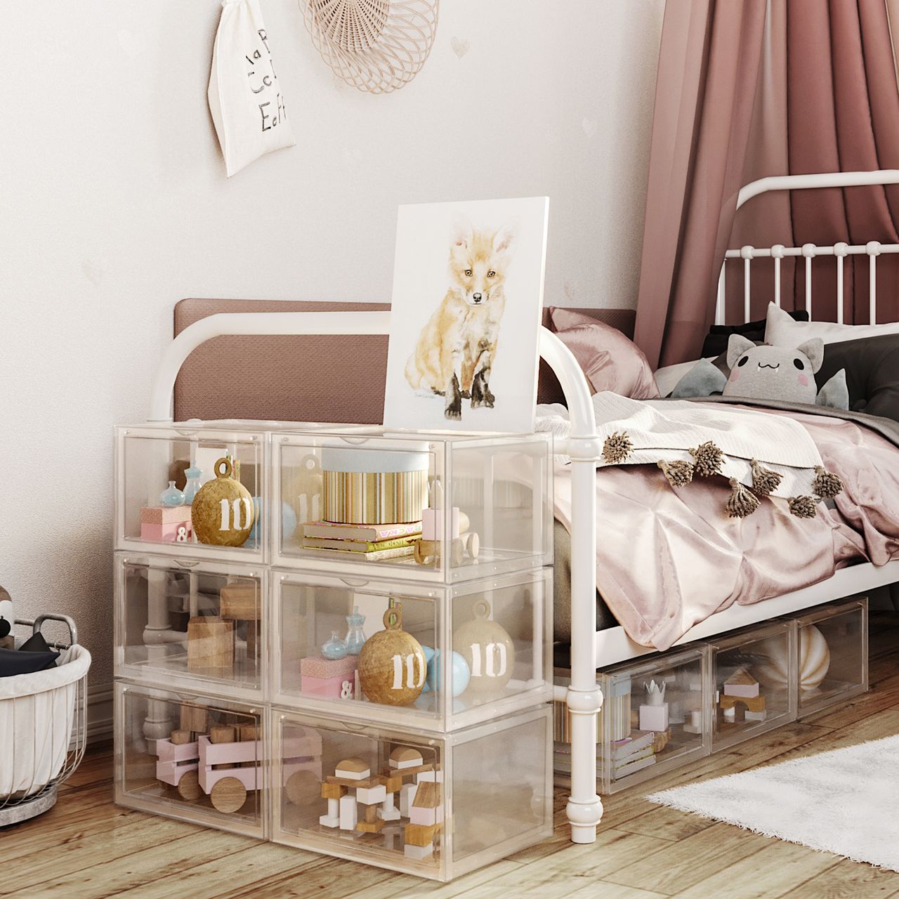 Songmics Schuhboxen, 6er Set, 36 x 28 x 22 cm, transparent