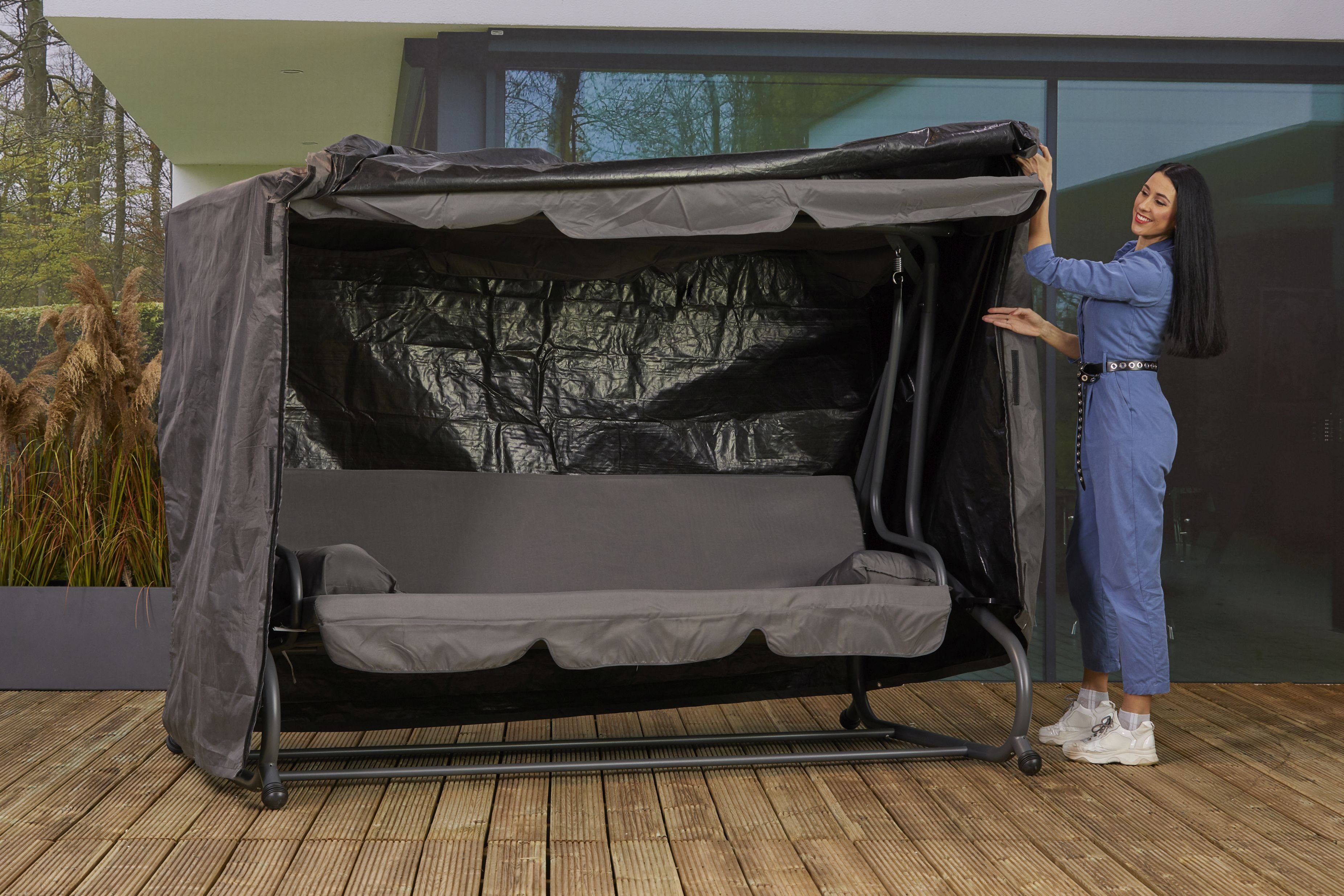 Gardissimo Hollywoodschaukel Atmungsaktiv, frostbeständig, wasserdicht, Schutzhülle Premium 344462, 3,00-Sitzer, 246x134x165cm, für Askim Schaukel, für Askim Schaukel