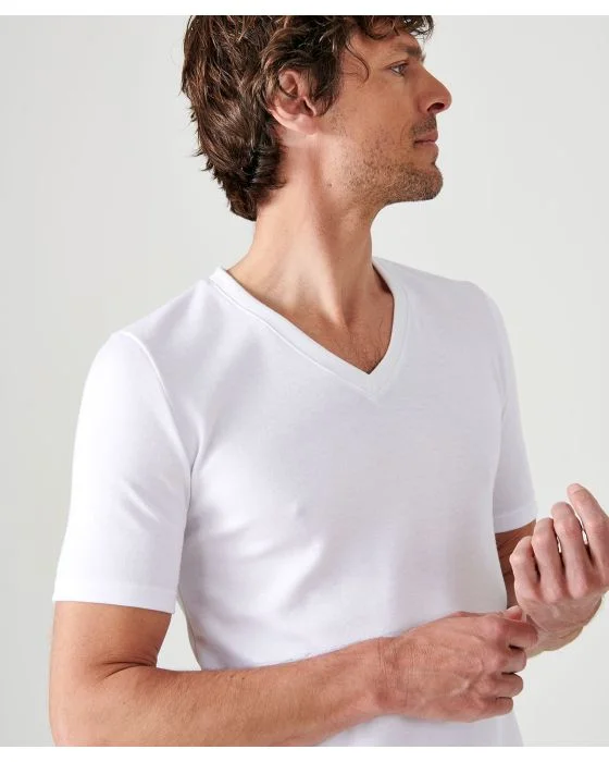 Tee-shirt double face col V Thermolactyl