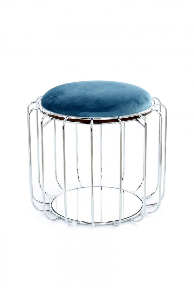 Kayoom Beistelltisch / Pouf Comfortable 110 Petrol / Silber