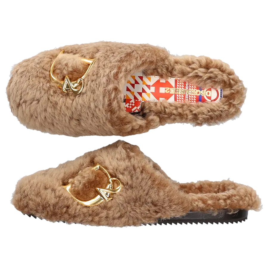 Dsquared2 - Hausschuhe D2 STATEMENT Fell - beige