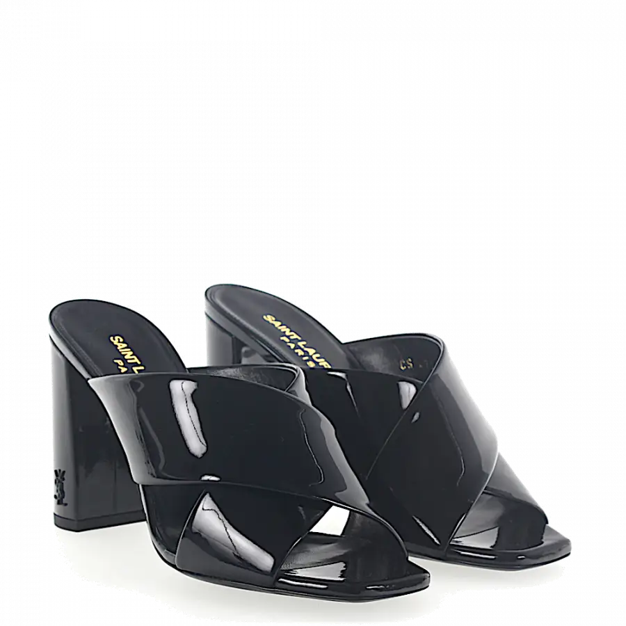 Saint Laurent - Sandalen Lackleder schwarz - schwarz