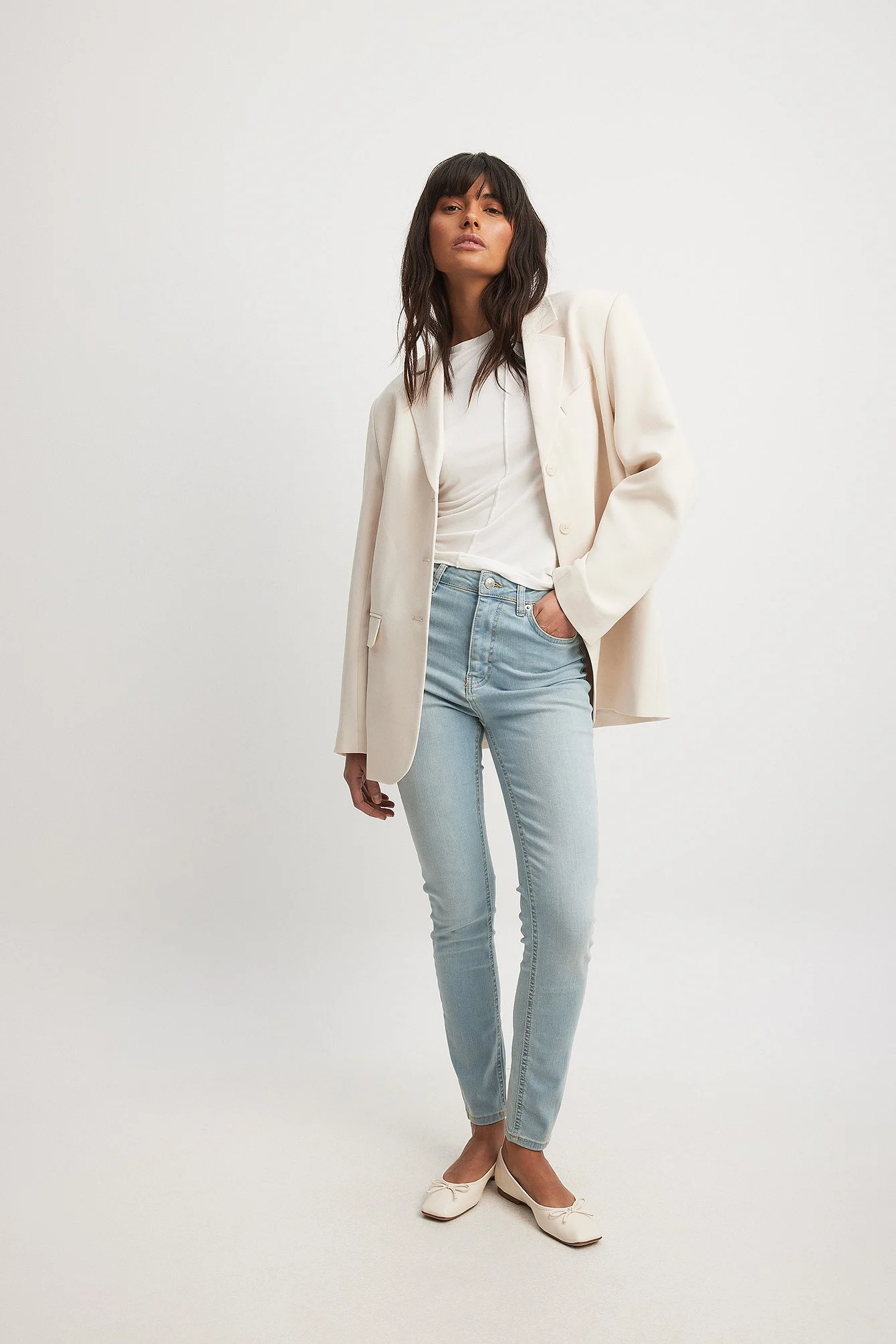 Skinny-Jeans mit Stretchanteil und hoher Taille