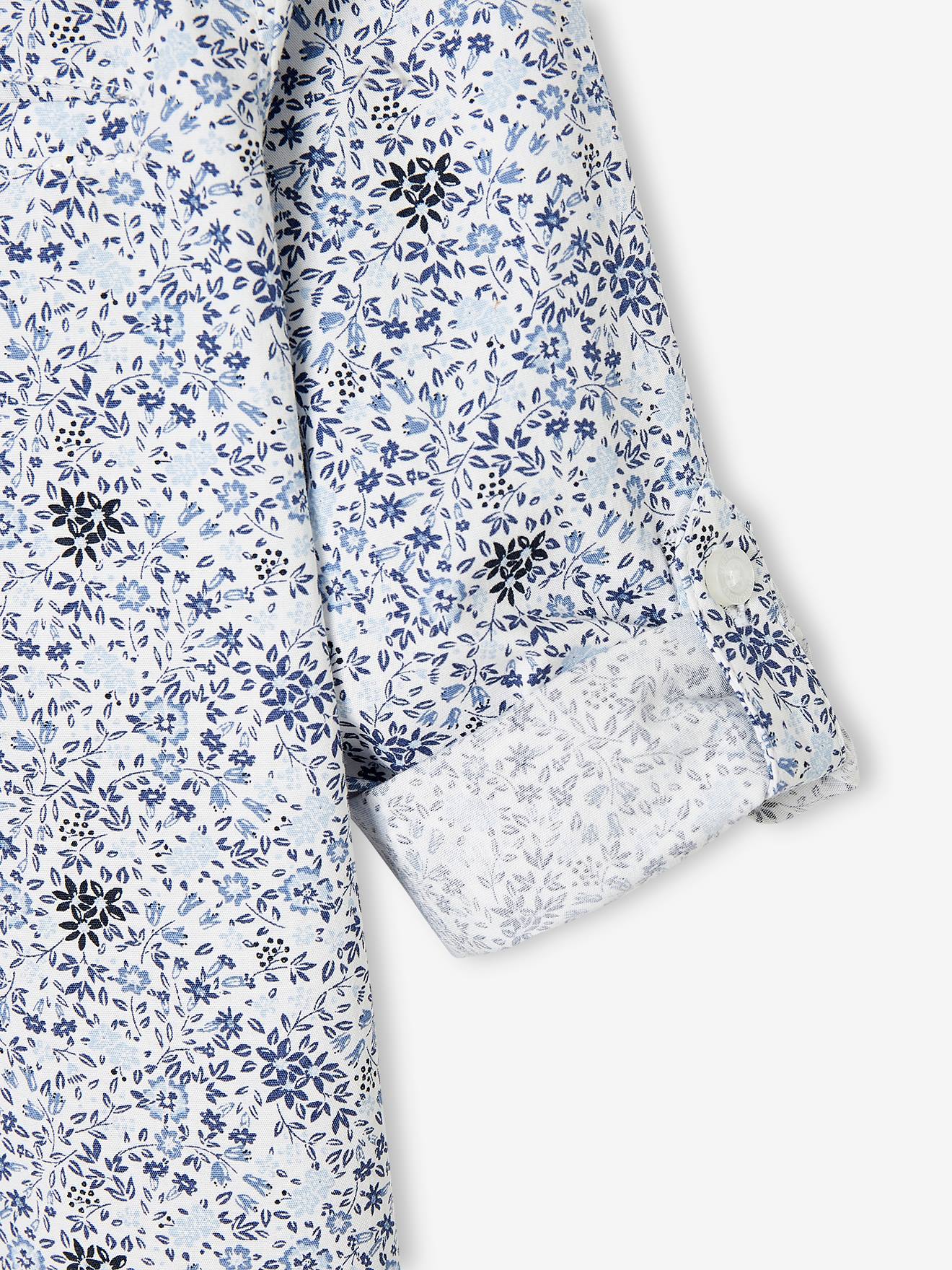Vertbaudet Jungen Hemd mit Fliege, Blumenmuster Oeko-Tex - grün bedruckt