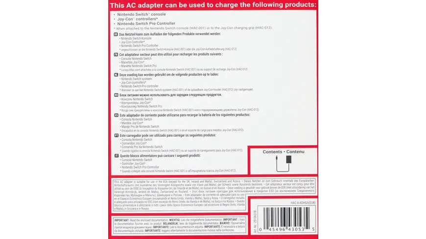 Nintendo Switch - Netzteil / AC-Adapter
