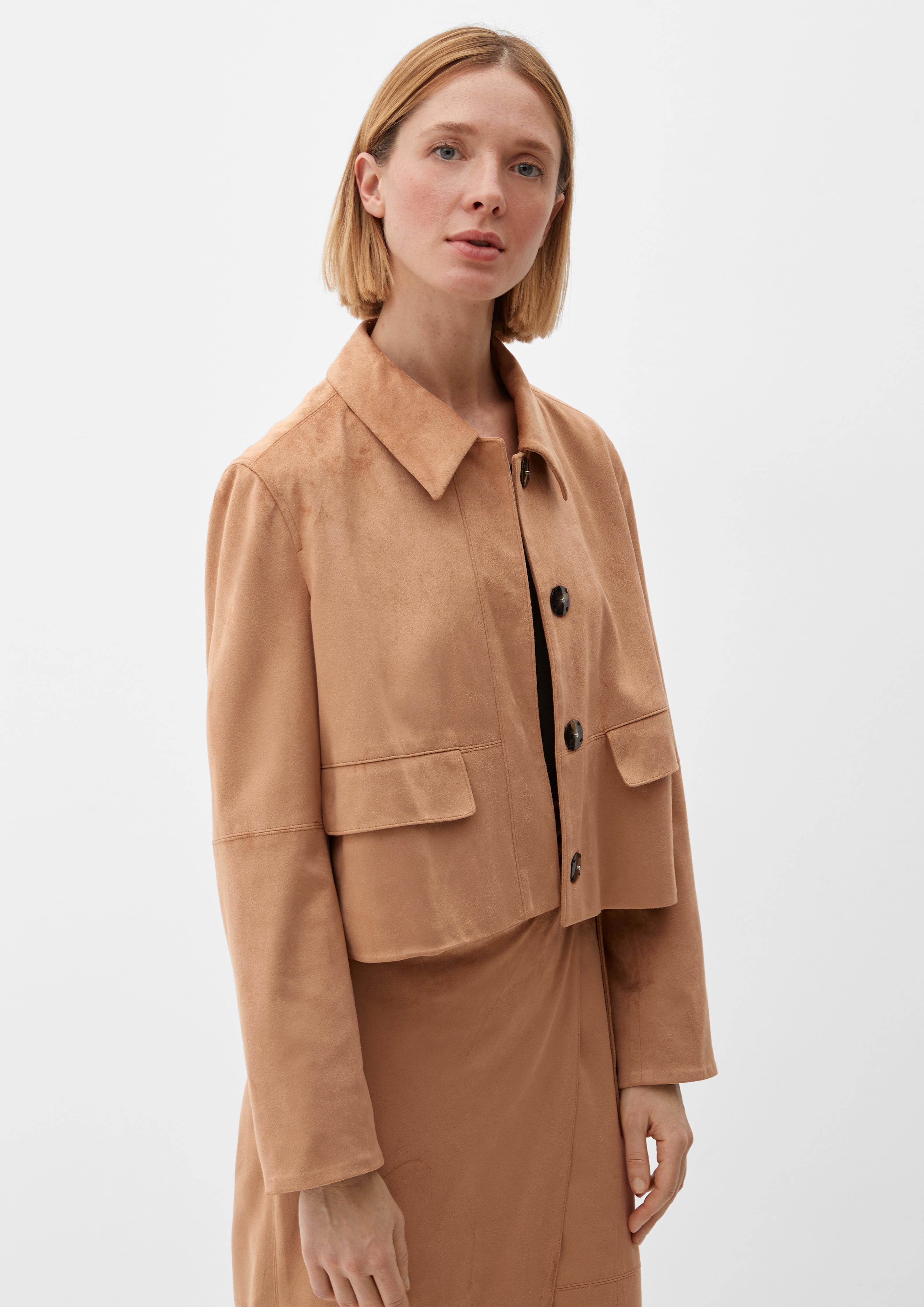 Jacke in Veloursoptik  2132529-8461