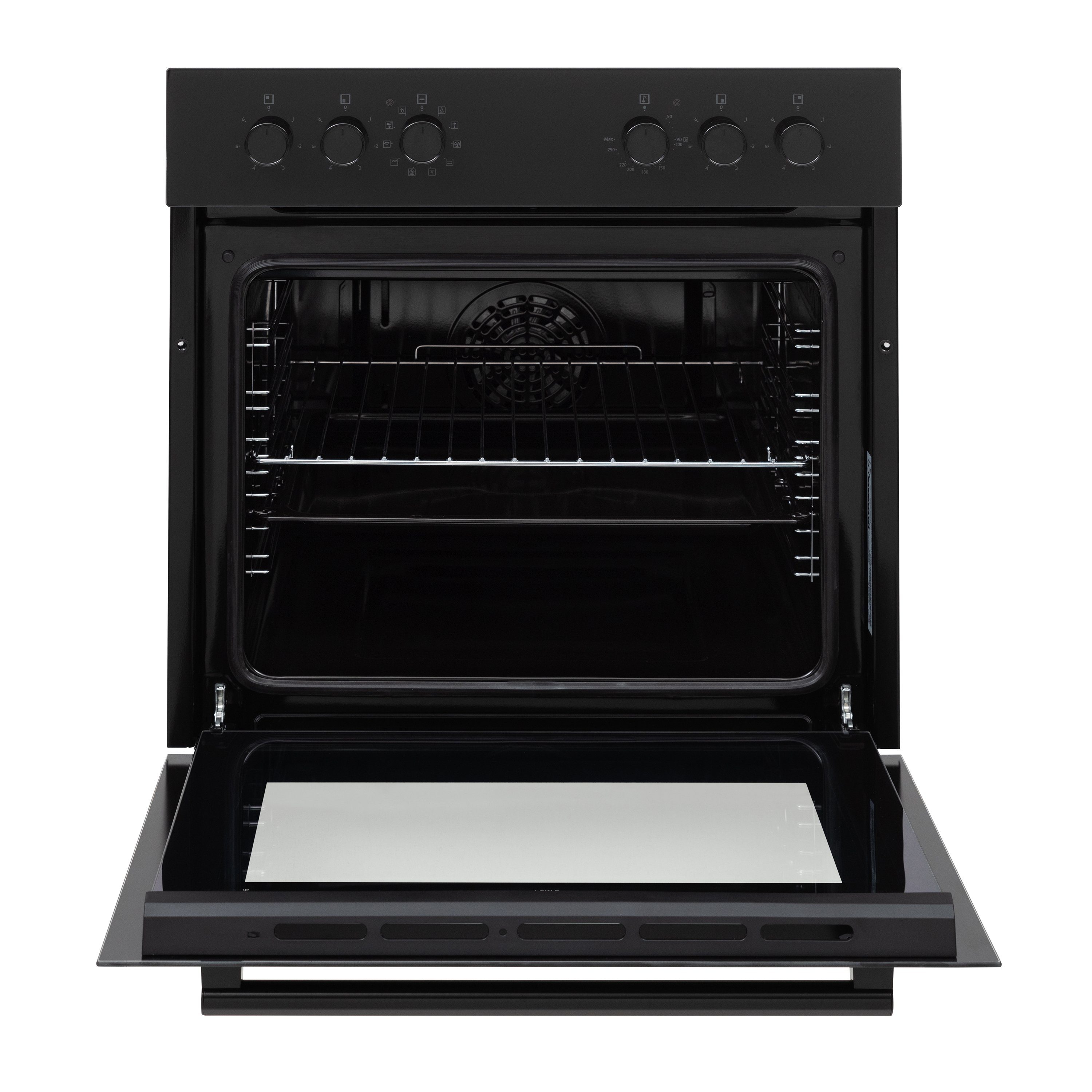 Telefunken Elektro-Herd-Set ECH65A-B, VapClean, Einbauherdset, 65 L, Backofen mit Grill & Umluft, Glaskeramik-Kochfeld