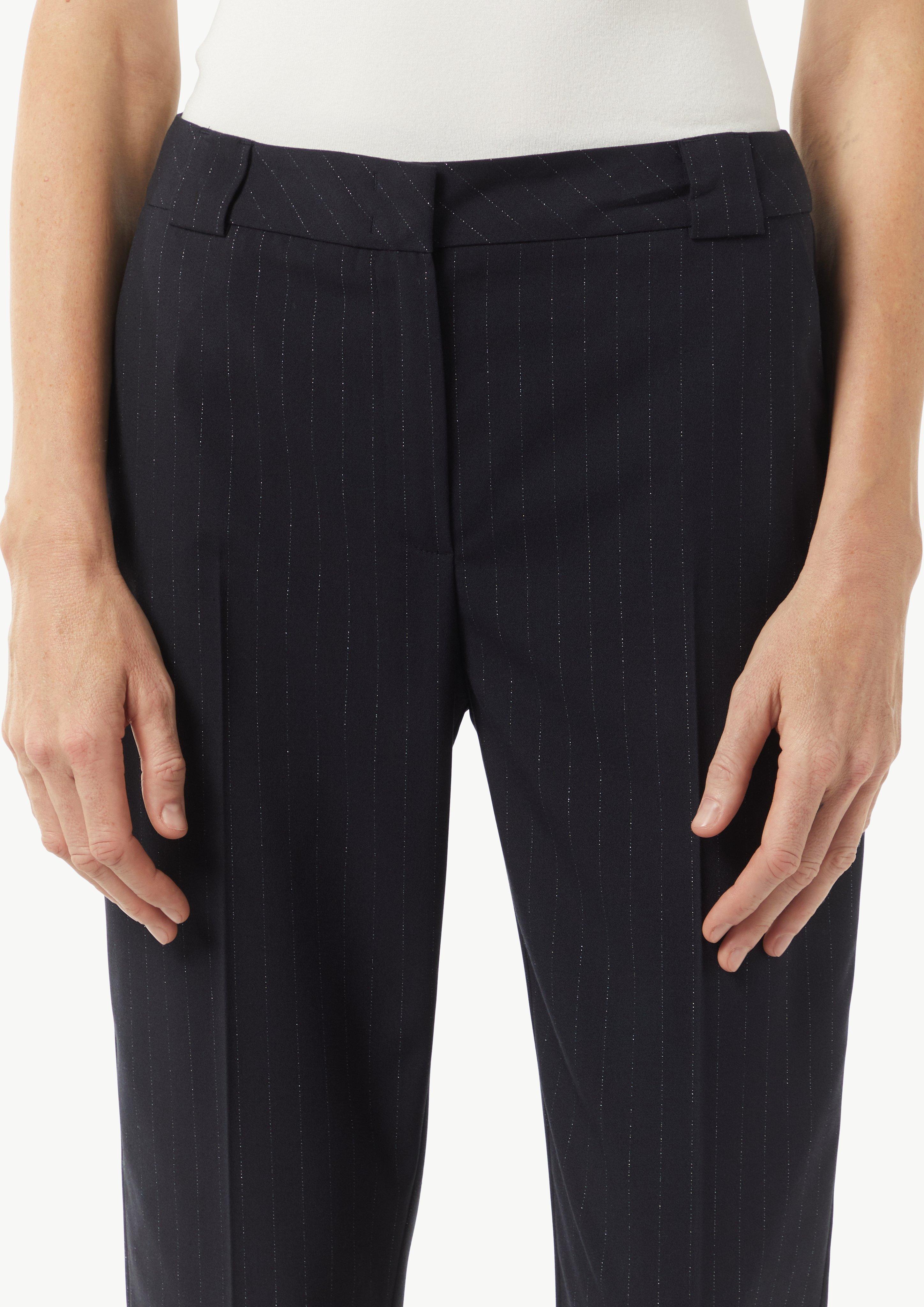 Elegante Hose mit feinen Nadelstreifen - navy
