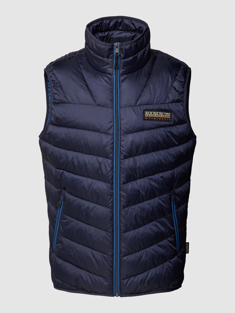 Regular Fit Steppweste mit Stehkragen Modell 'AERONS' in marineblau