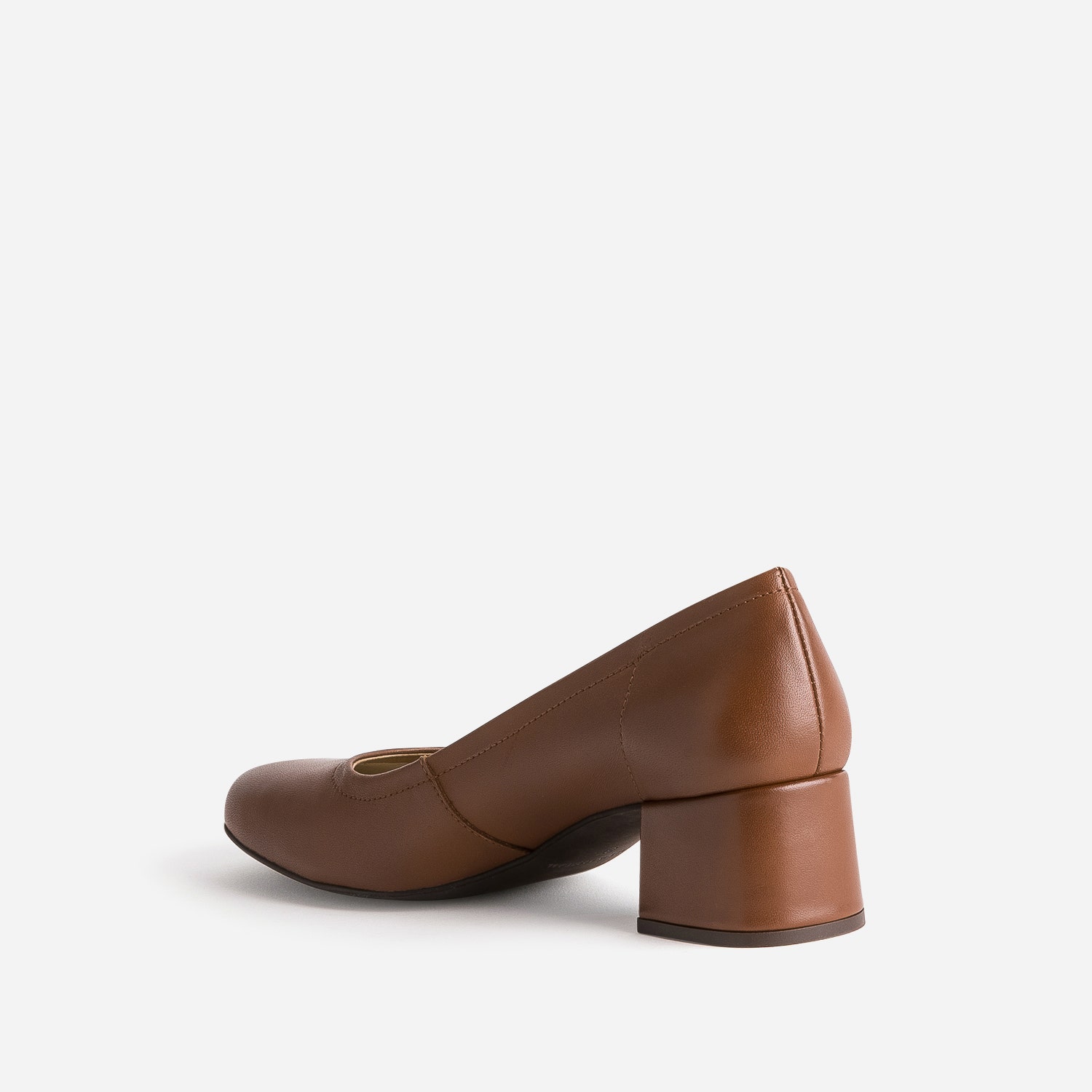 Escarpin cognac éco-conçu en cuir