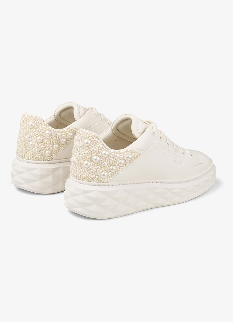 Sneaker Jimmy Choo Diamond Maxi/F II in pelle di agnello con perle finte
